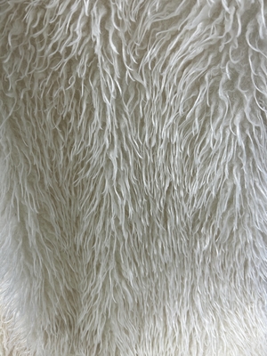 نسيج منغولي مزيف من الفراء الأبيض 750GSM