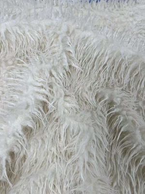 نسيج منغولي مزيف من الفراء الأبيض 750GSM